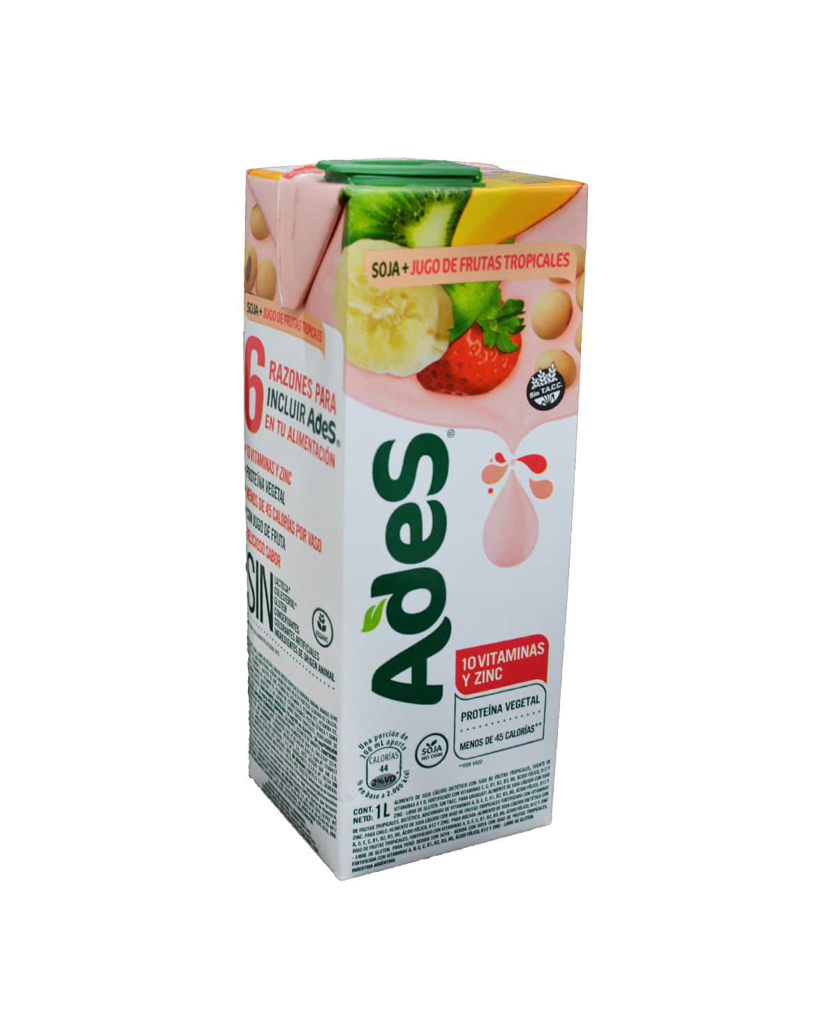 Jugo Ades A Base de Soja Frutas Tropicales 1 Lt